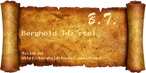 Berghold Törtel névjegykártya